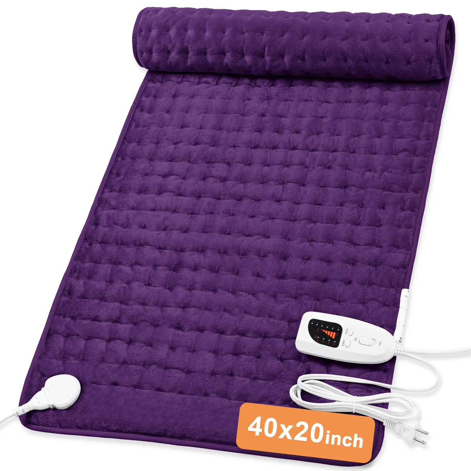 Dark Color Heating pad, size 40in×20in, 33in×17in, 24in×12in, 6 temperature levels and 4 time settings, portable, back, neck, shoulders and legs heating, machine washable, perfect holiday gift for men, women, parents, Christmas gift Heated Blanket