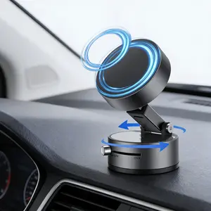 Upgraded vacuum magnetic car phone mount, magnetic suction holder for cars, suitable for cars, gyms, mirrors, shower rooms, and smooth surfaces, 360° adjustable
