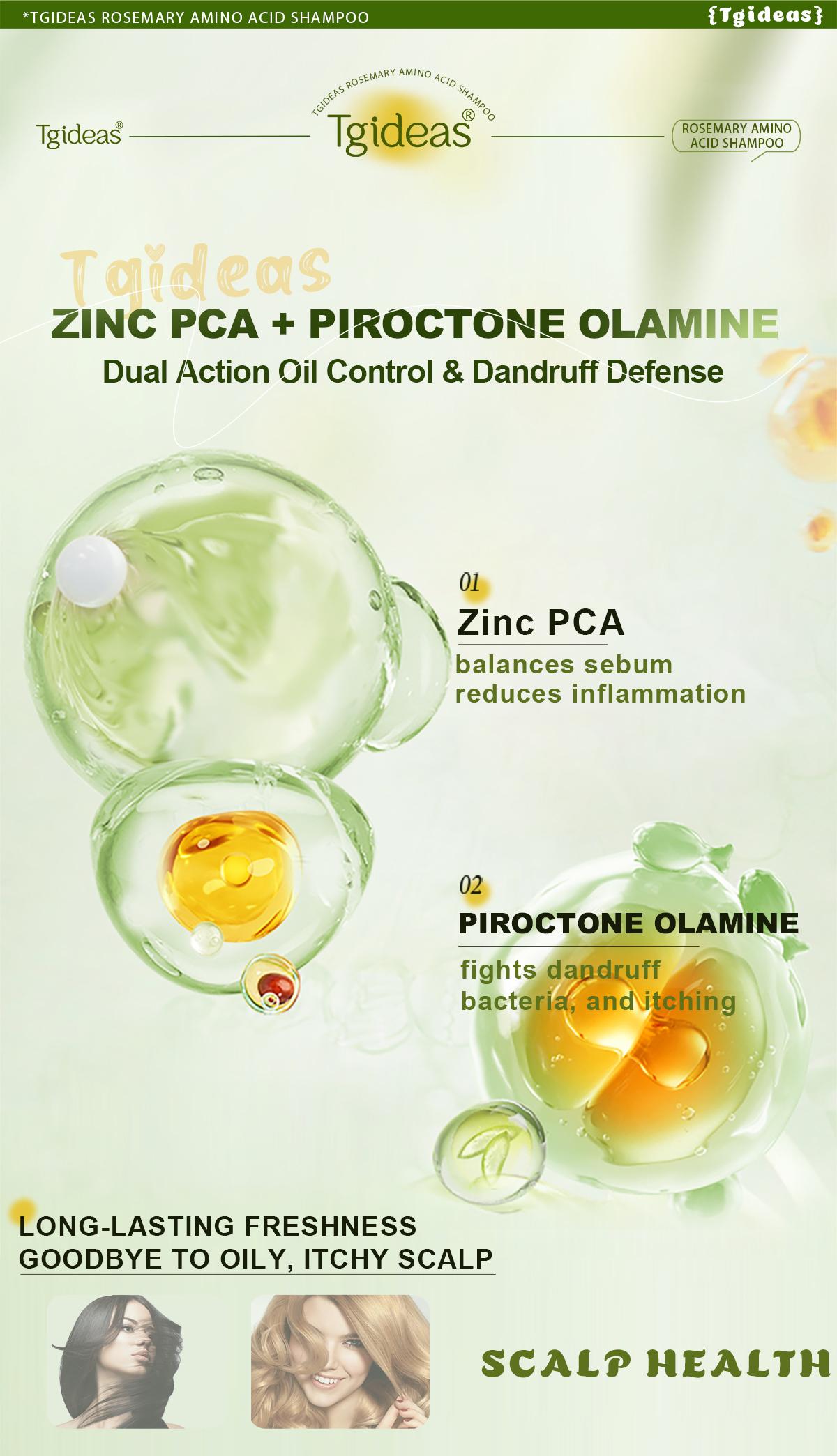 【 Buy 1-Get 1 Free!】Tgideas Anti-Hair Fall Hair Loss Treatment Shampoo Oil Control Anti Dandruff Haircare Rosemary Zinc PCA Help Hair Growth Amino Acid Hydrolyzed Protein Repair Reduce Hair Loss Scalp Cleanser Conditioner 250ML Gentle Smoother