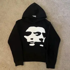 Y2K New Hooded Sweatshirt Harajuku Gothic Two Face Graphic Print Oversized Hoodies Casual Fashion Men Women Streetwear Clothing Kangaroo Menswear Forgiveness  Sweater cotton gift tee soulja boy outfit christian gorlock destroyer shirt