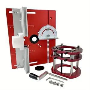 Router Lift System, Aluminum Alloy Router Table Insert Plate Kit, Woodworking Flip Plate with Miter Gauge & Fence for Workbench Trimmer Carpenter Project