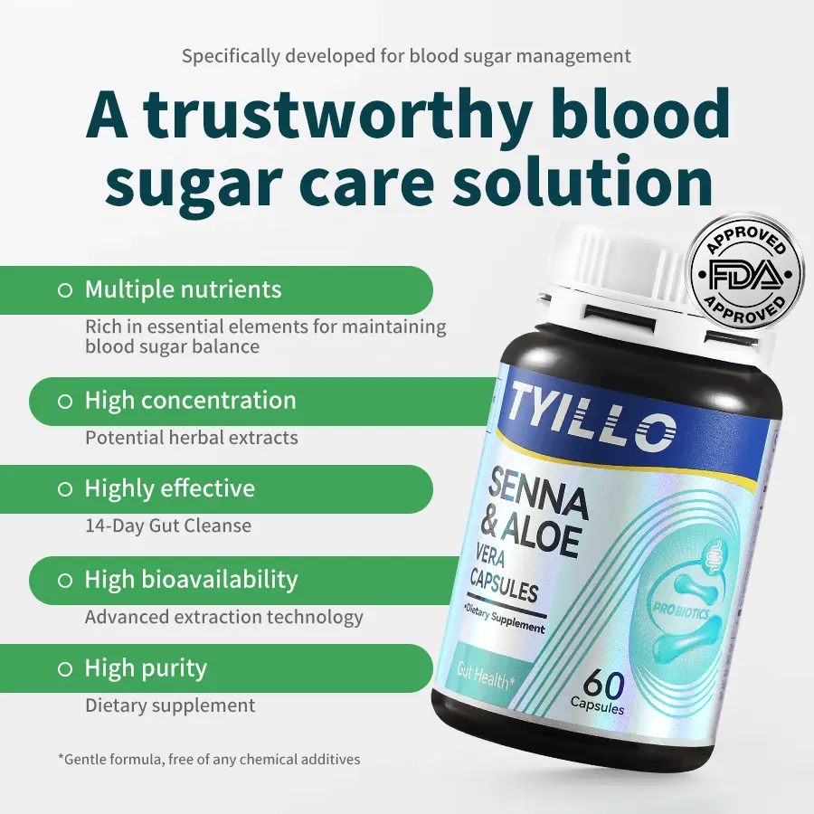 TYILLO Senna Leaf & Aloe Capsules contain extracts such as senna leaf and flaxseed