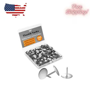 Thumb Tack, Flat Push Pins, Silver Thumb Tacks, 500 Pack