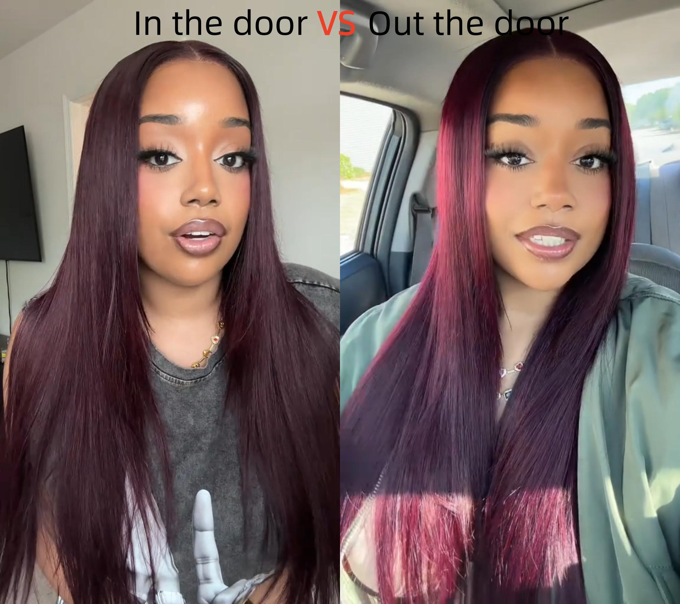 UNice Glueless Black Cherry Layered Straight Wig with Drawstring Pre-cut 7x5/13x4 HD Lace Frontal Human Hair Wigs with Invisible Knots Beginners Friendly #SpringStatements