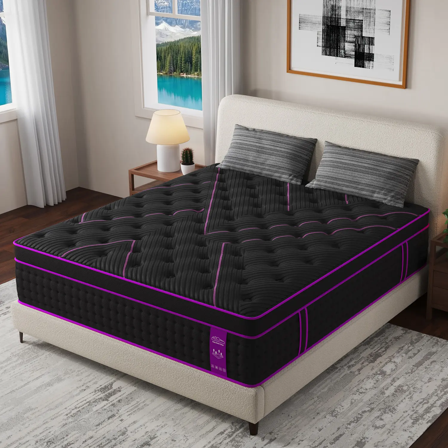 12/14 Inch Gel Memory Foam Mattress Hybrid Pocket Spring Twin Full Queen King Bed Mattress In A Box, Euro Top Medium Firm For Back & Lumbar Support, Individual Pocket Spring Bed For Motion Isolation & Fiberglass Free