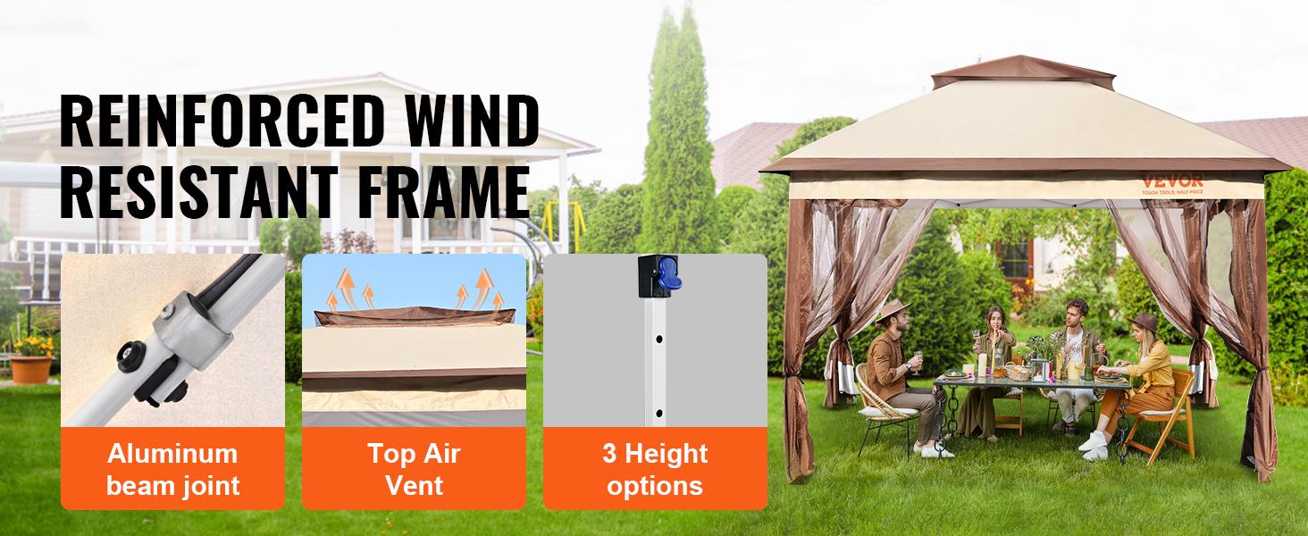 VEVOR Outdoor Canopy Gazebo Tent, TikTokShopBlackFriday, Portable Canopy Shelter with Large Shade Space, Mosquito Netting & 4 Sandbags for Party, Backyard, Patio Lawn and Garden VEVOR Outdoor Canopy Gazebo Tent, TikTokShopBlackFriday, Portable Canopy Shelter with Large Shade Space, Mosquito Netting & 4 Sandbags for Party, Backyard, Patio Lawn and Garden