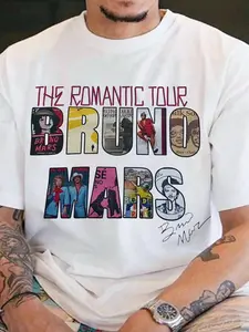 Bruno Tour Concert Inspired T-Shirt, Pop Music Fan Graphic Tee, Trendy Oversized Streetwear Outfit for Music Lovers