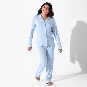 Sky Blue Bamboo Women's Pajama Set