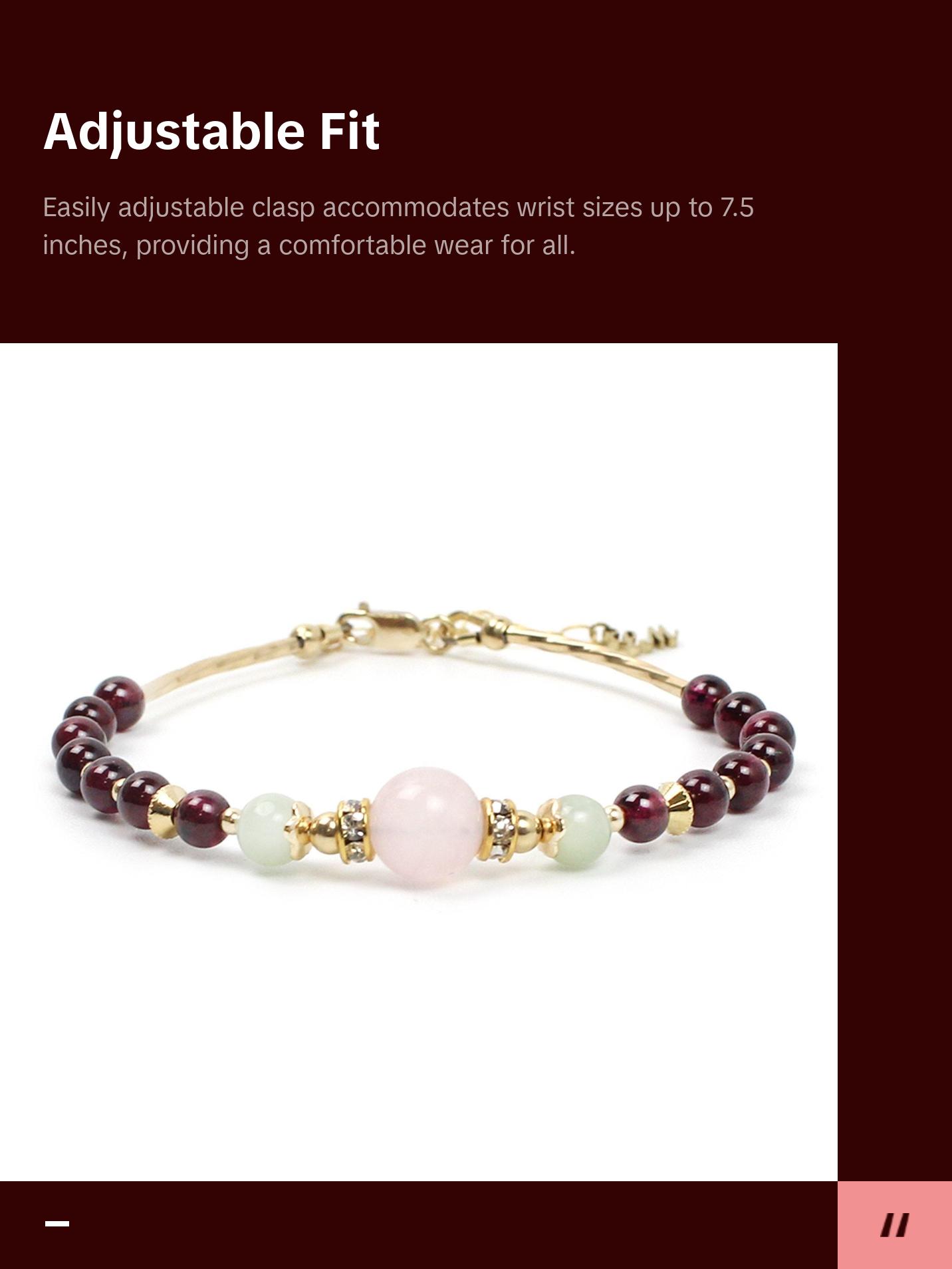Rosebud Bracelet | Made with Garnet, Jade, and Rose Quartz