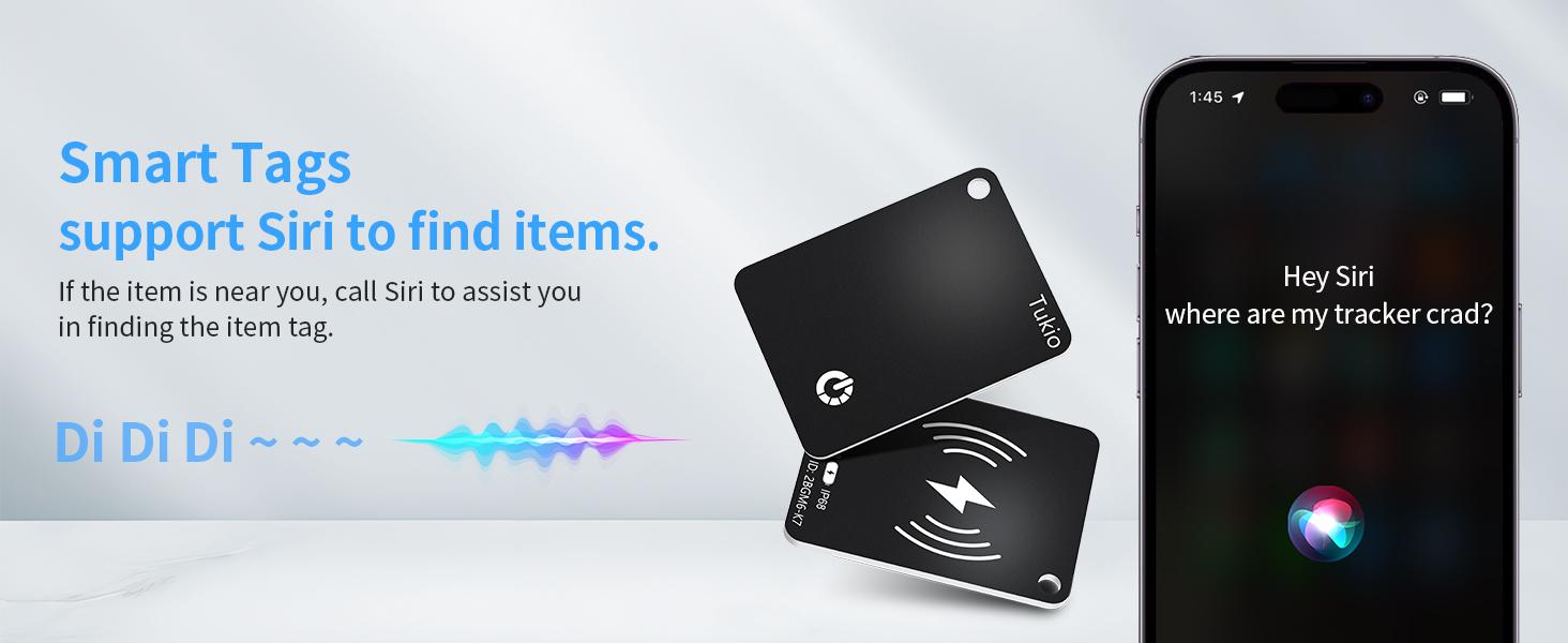 [Spring Deals] Tukio Wallet Tracker Card, Wireless Charging Wallet Locator, Smart Tracker for Wallet(iOS Only), Wireless Positioning Tracker, Luggage, Phone, Passport & Other Items Tracking