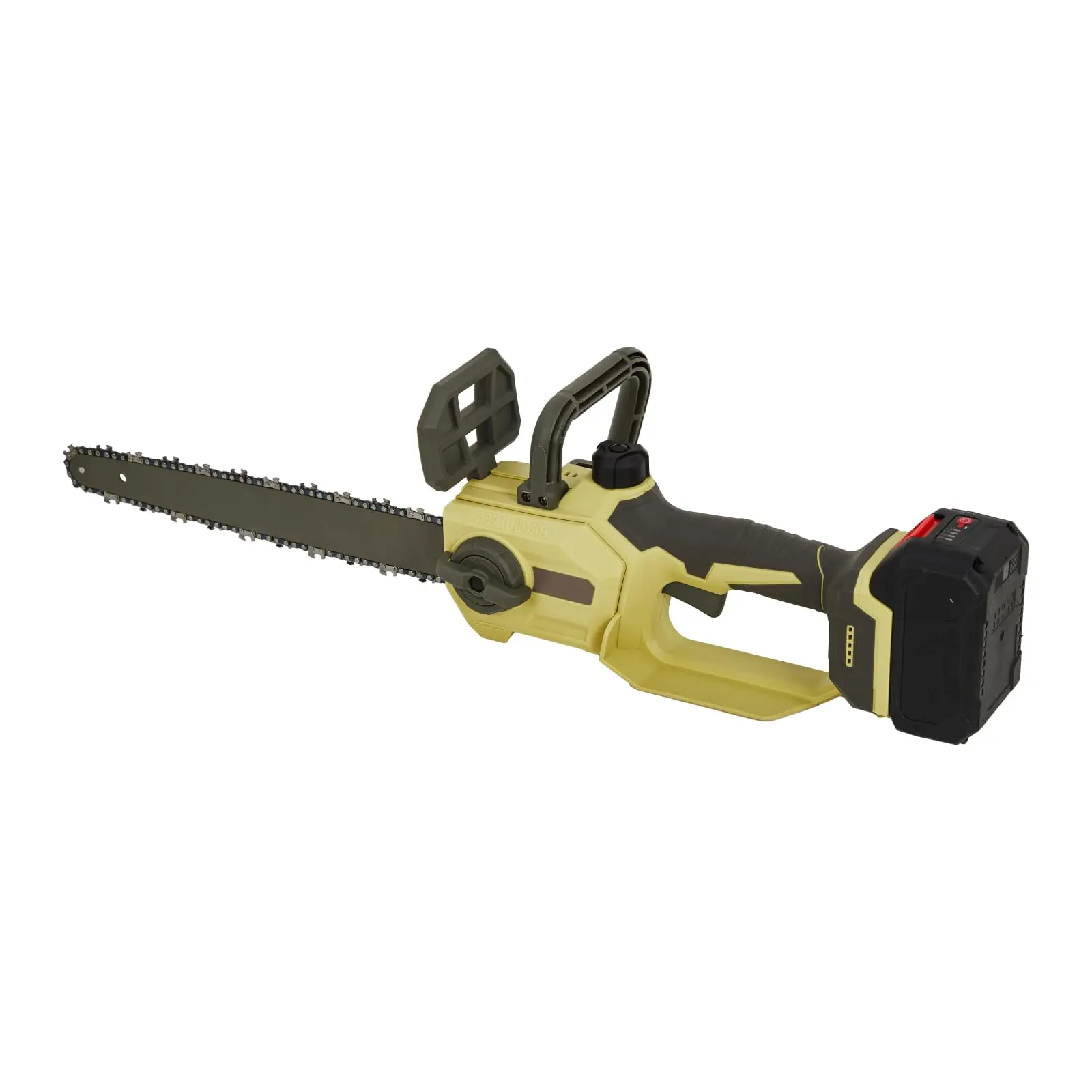 Garvee 12-in Brushless Motor Battery Powered Mini Cordless Handheld Chainsaw, 20V Power 2.0AH Rechargeable Battery & Charger, Automatic Chain Tension, Low-Rebound Bar Chain (Yellow) - Ideal for Farms, Households, Christmas Gifting