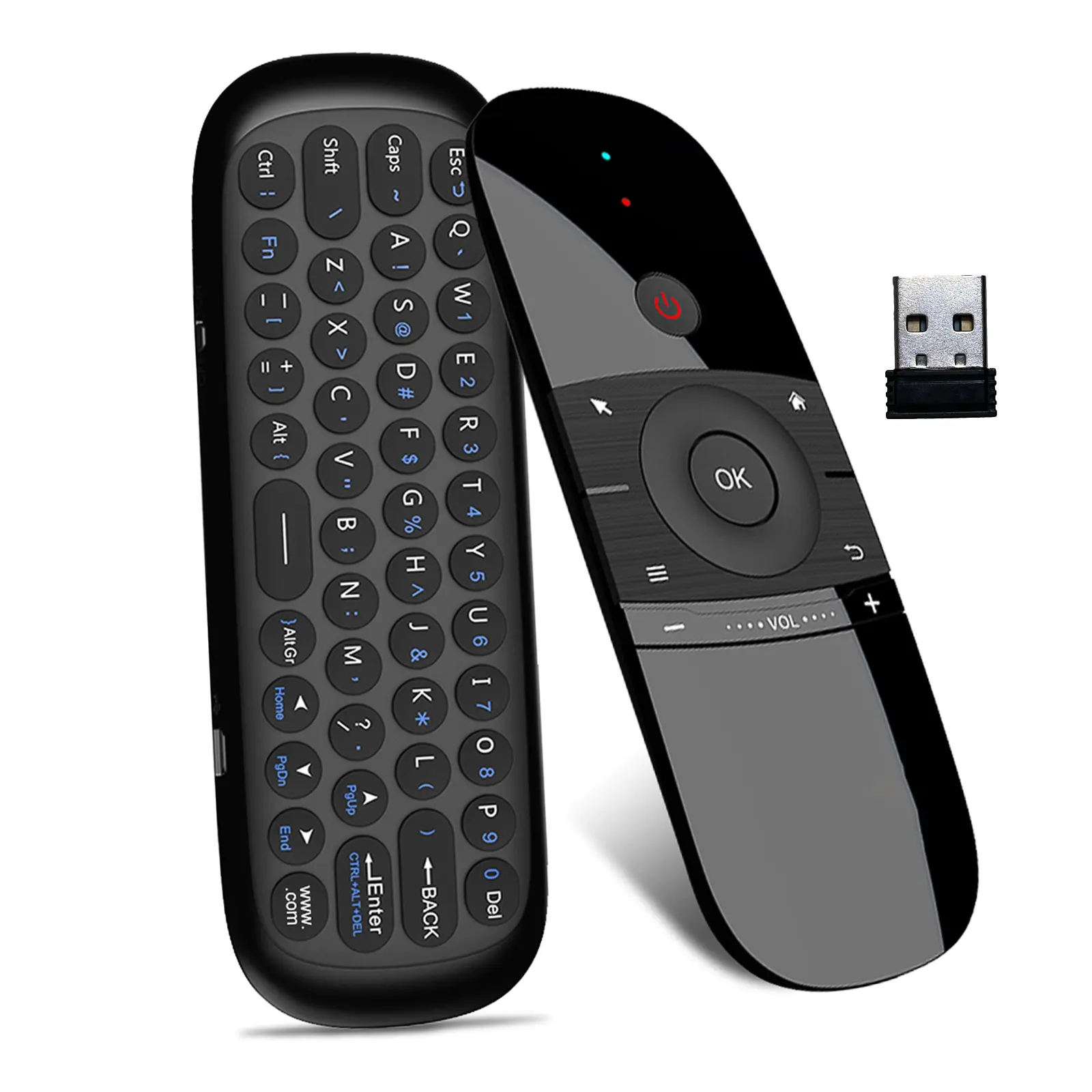 W1 Air Mouse, 2.4G Wireless Remote Control with Gyro Sensor, Universal Rechargeable Wireless Remote, Video Remote for Smart TV, Android TV Box, Projector, TV Accessories, Remote Controller