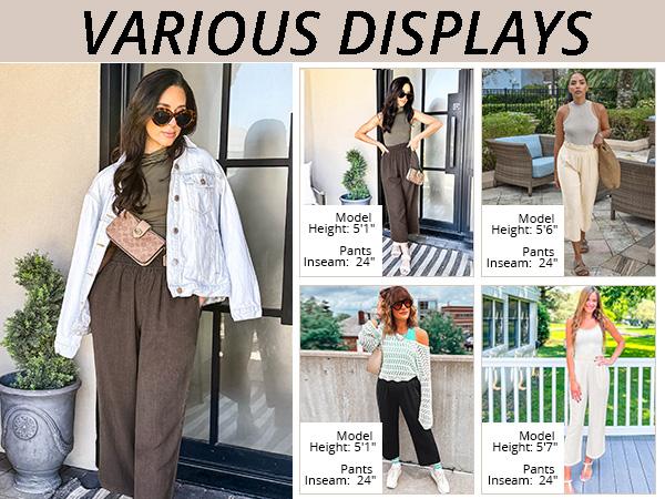 GRAPENT Texairon Linen Capri Pants for Women High Waisted Wide Leg Linen Palazzo Trousers Pull On Elastic Smock Waist Loose Flowy Pants SpringStatements GRAPENT Texairon Linen Capri Pants for Women High Waisted Wide Leg Linen Palazzo Trousers Pull On Elastic Smock Waist Loose Flowy Pants SpringStatements