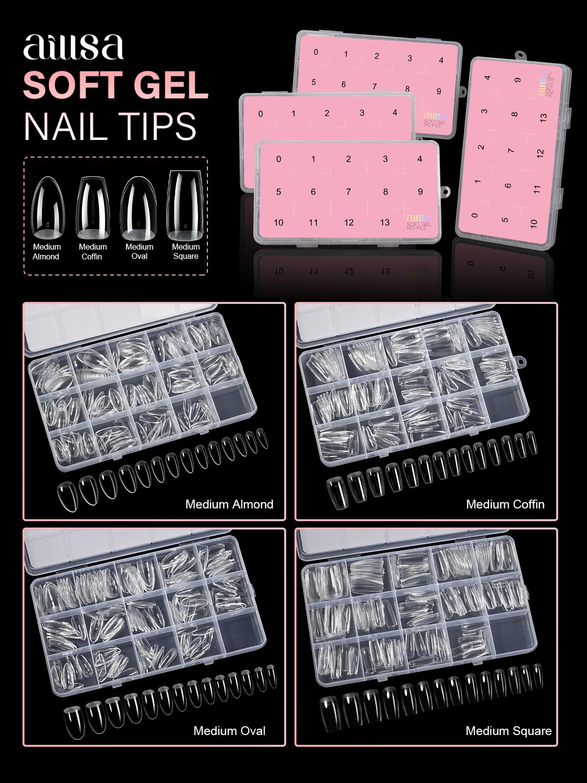 Aillsa StayBond Press On Nail Kit with Gel Glue & UV Lamp – Strong Hold, Salon Finish, Long-Lasting DIY Salon Nails at Home