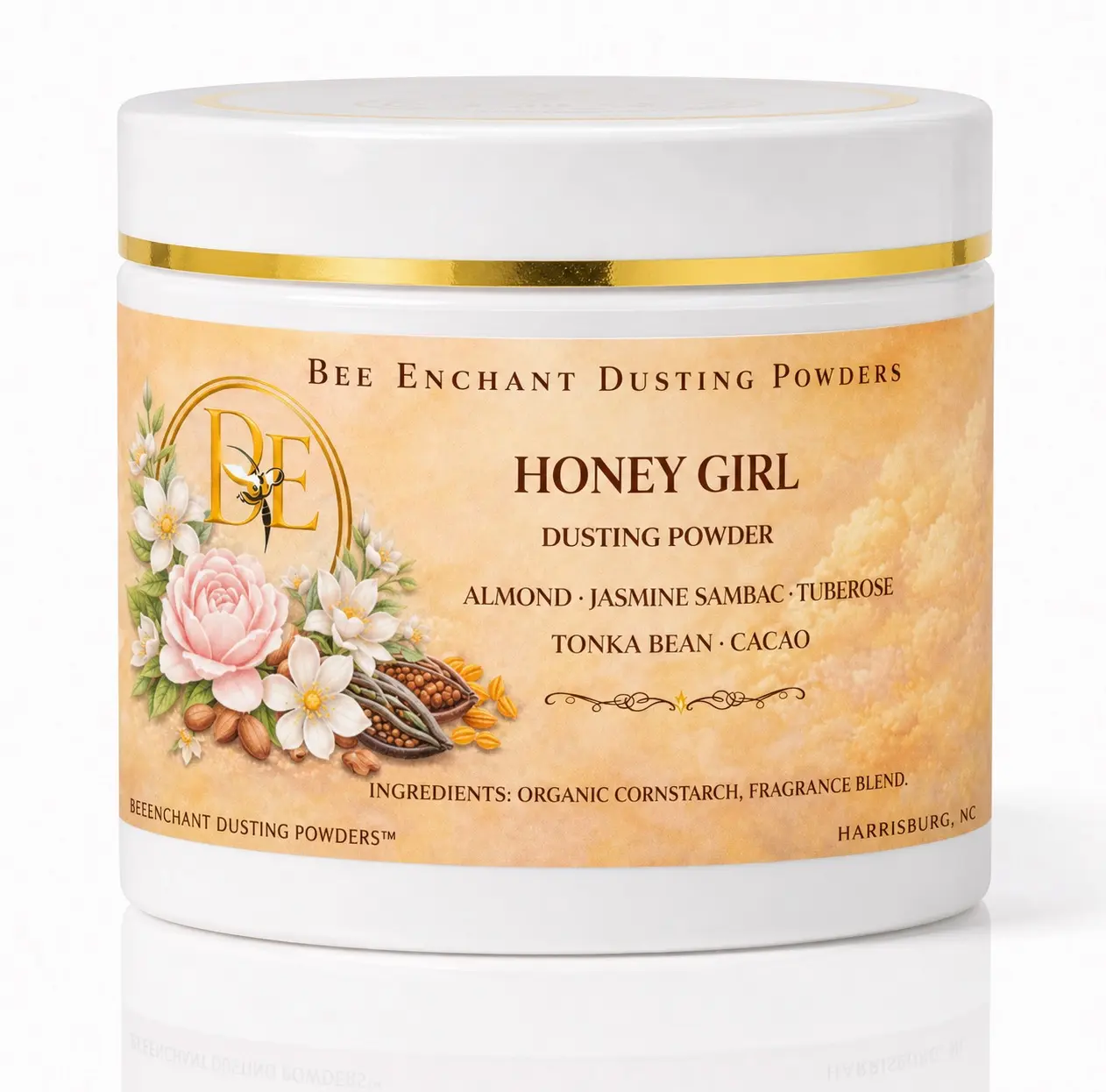 Bee Enchant’s Honey Girl Body Dusting Perfume Powder- Scented - Finely Milled powder Talc-Free Fragrance Vanilla Daily- Natural Shower Powder