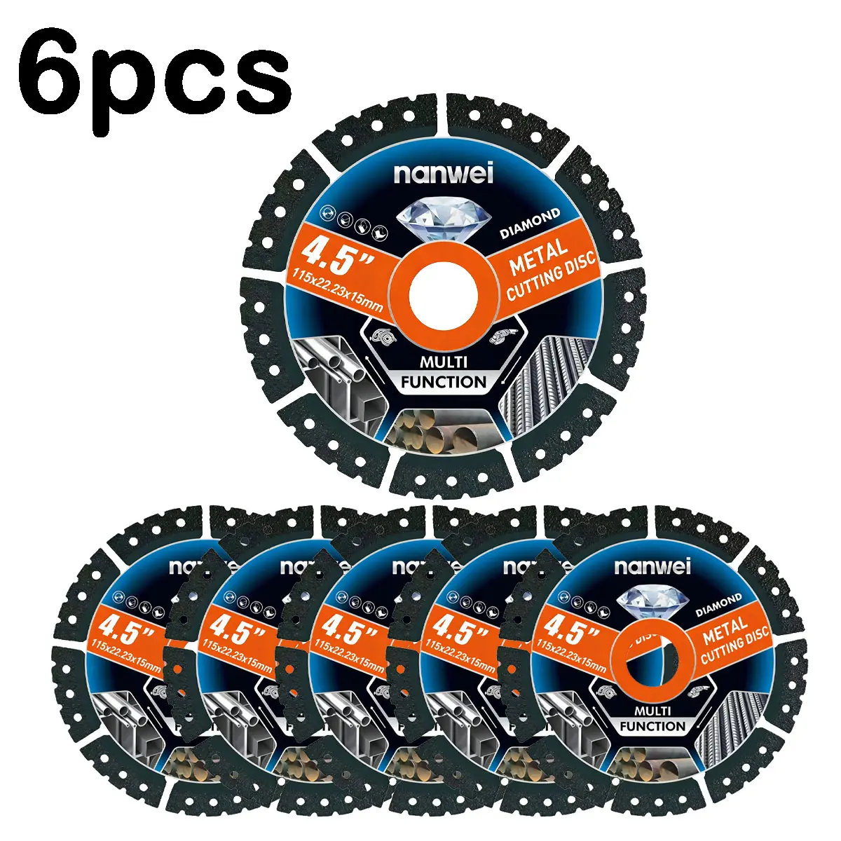 6 ultra-thin diamond saw blades, 4.5-inch tile cuttingblades, suitable for smooth cutting of tiles, ceramics,granite, and marble. Cuts various materials, bevels, andgrinds in seconds. Suitable for power tools.mechanic tools,tools and gadgets for him