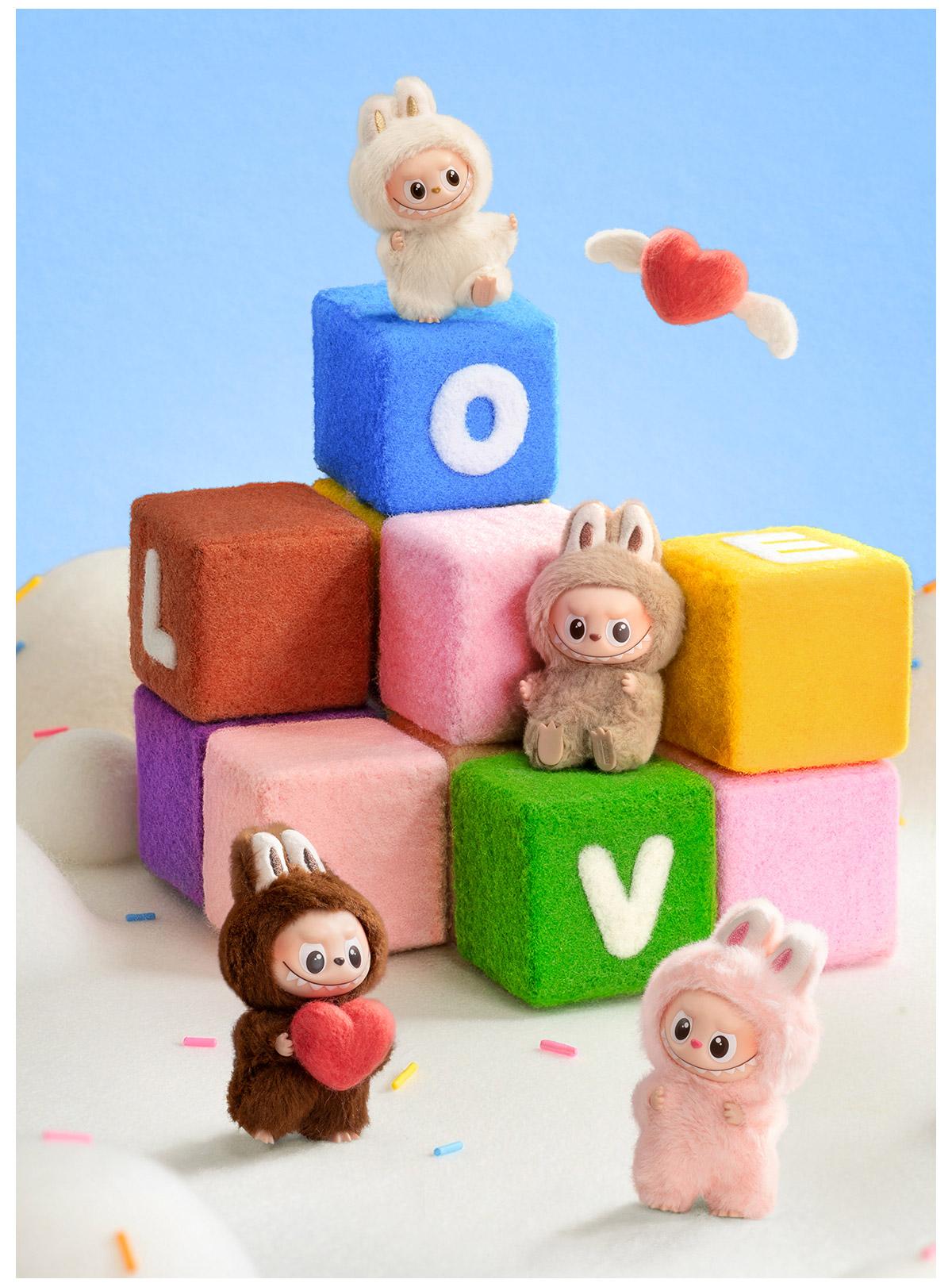 POP MART THE MONSTERS Pin for Love Series - Vinyl Plush Pendant blind box (A-M), Labubu Collectible Toys-1.0