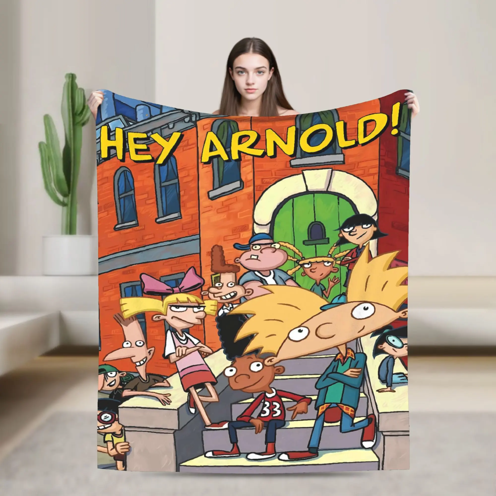 Aura Blankets Hey Arnold Blanket Quality Soft Cartoon Throw Blanket Winter Kids Adult Couch Chair Sofa Bed Graphic Bedspread  Superb Christmas blanket gift