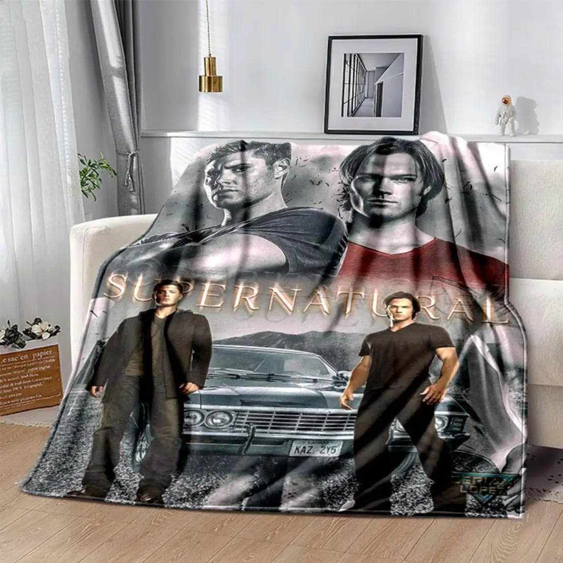 Supernatural (4)Blanket, a comfortable and soft blanket, suitable for home use, chairs, living room sofas, camping, and all seasons; a gift for family or friends, Throw Blankets  Skin-friendly, soft, and lightweight