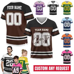 Custom Name Number Logo Football Jersey For Adult Kid Personalized Team Uniform Football Fan Tee Football V-neck Mesh Jersey concert outfit