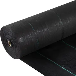 VEVOR Weed Barrier Landscape Fabric,  , 5 x 250 ft, 5 Oz Premium Woven Ground Cover Heavy Duty PP Material & Easy Setup, Dual-Layer for Outdoor Garden, Lawn, Driveway, Black