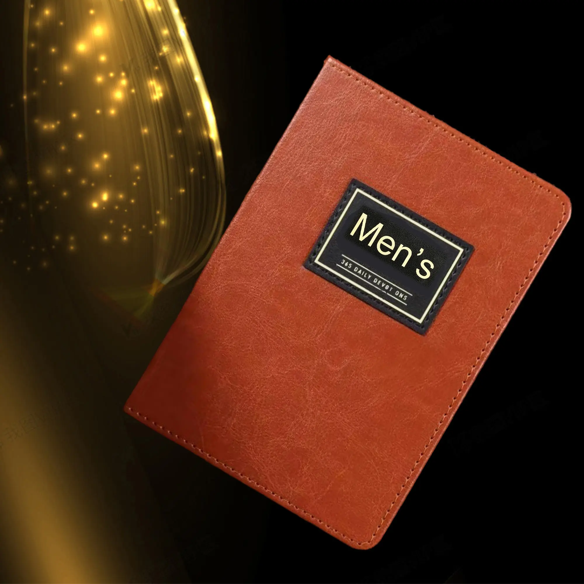 Men’s Compact Scripture Devotional Journal - Premium LuxLeather Cover, 365 Daily Devotionals, 1-Minute Guides, Encourages Spiritual Growth, Faith Support, Ideal Father’s Day Gift, Office Stationery Notebook