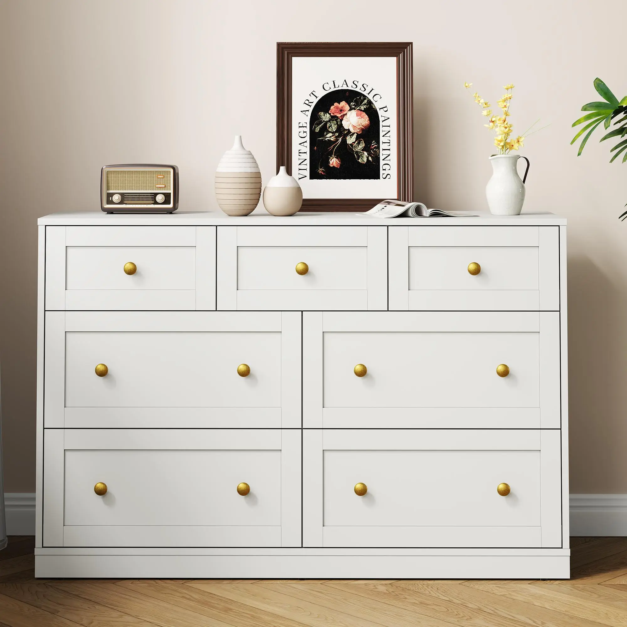 7 drawers-White