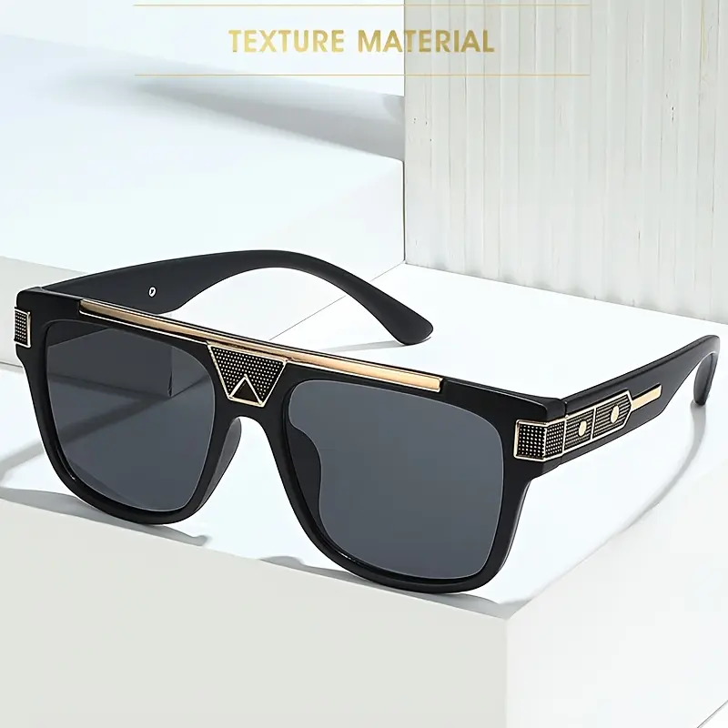Women's Retro Oversized Black Full Rim Fashion Glasses - Vintage Designer Stylish Accessories with Retro Gold Frame, UV Protection Polycarbonate Lenses, High-Definition Lens View, Lightweight Wear for Beach Days, Road Trips