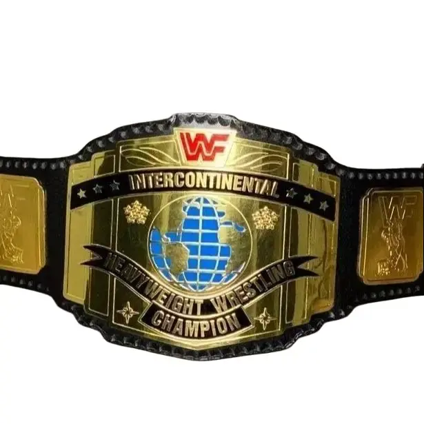 Intercontinental Block Heavyweight Championship Replica Belt BlackStrap Red Logo