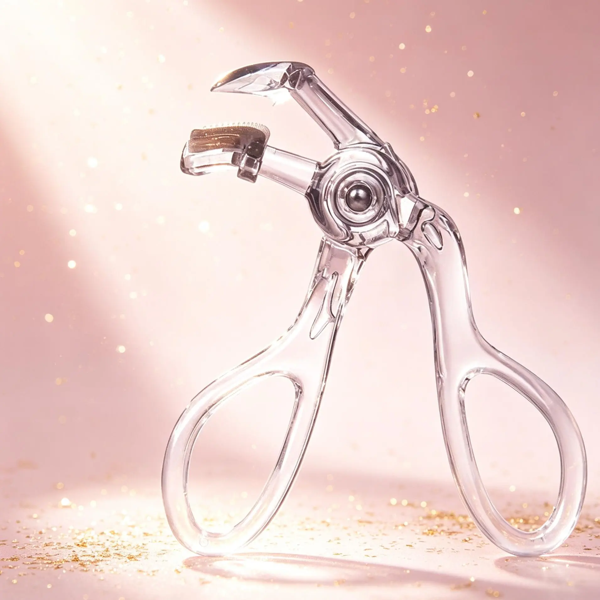 Travel Size Transparent Eyelash Curler, Portable Curling Tool for Hooded Eyes, Hooded Almond Eyes and Round Eyes, Works for Straight Lashes, Stubborn Lashes and Lash Clusters, Suitable for Asians, Unisex for Men, Soft Pad Prevents Ripping Lashes Off
