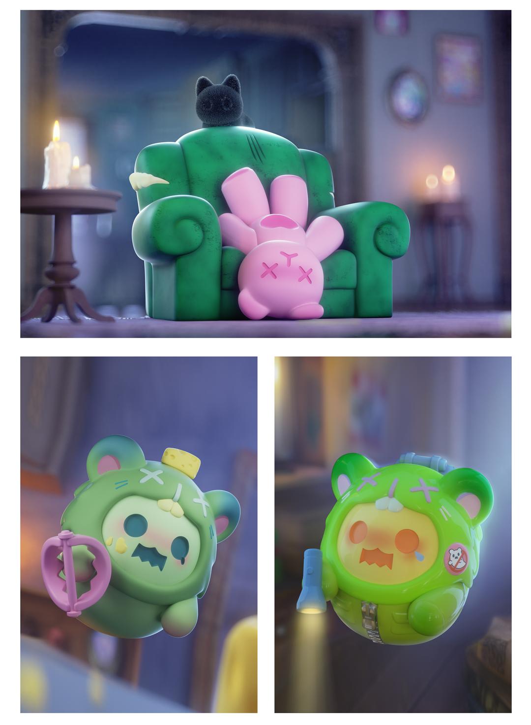 [FINDING UNICORN] 【Live Unboxing】ShinWoo Ghost Bear House Series Blind Box Cute Figures Desktop Ornament Collectible Toys Birthday Gifts HPK7ACZTKA