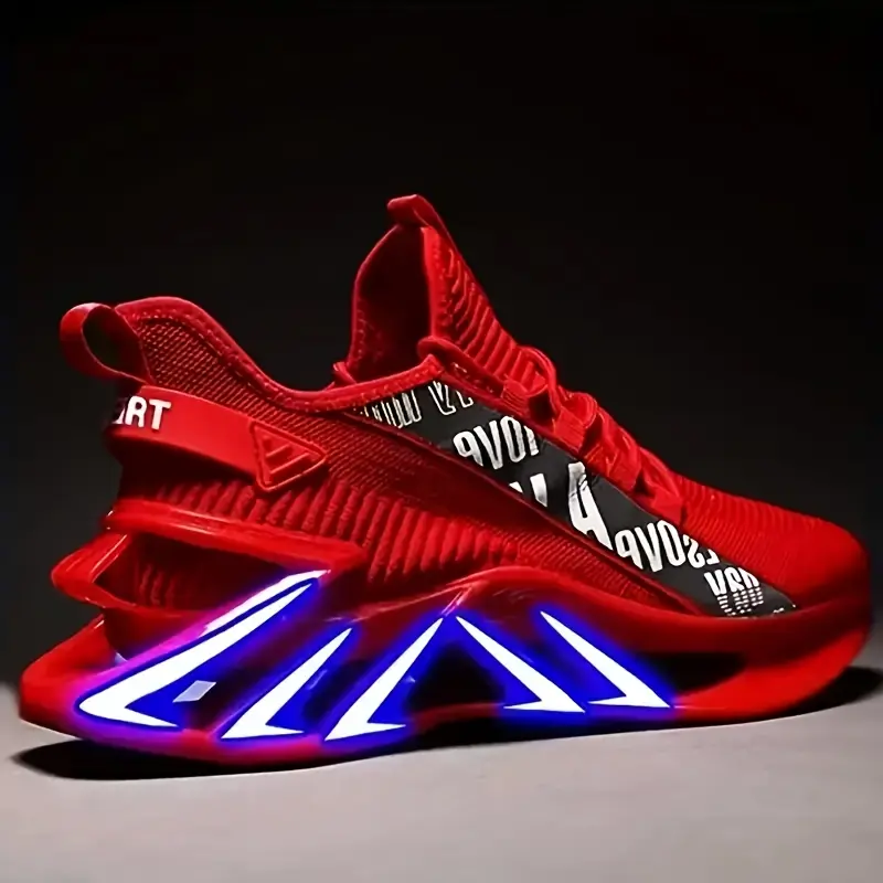 Men's Neon Accent Running Shoes| Stylish Blue Mesh Upper with TPU Sole & Comfortable EVA Insole Eye-Catching Platform Sneakers for Walking & Fashion MensSneakers NeonShoes PlatformSneakers RedShoes sneakers for women trending shoes women's sneakers