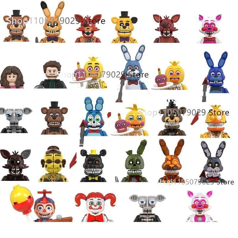 NEW FNAF Nights Game Figure Mini Figures Building Blocks Skeleton Thriller Toys gift kids toys mould king