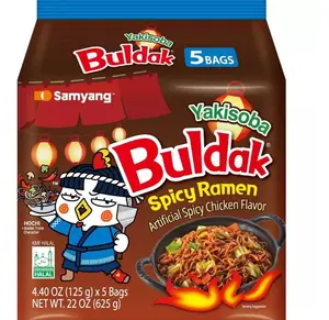 Samyang Buldak Spicy Yakisoba Ramen 5-pack, 4.40 oz Bags