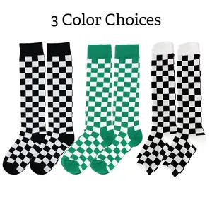 Checkered Pattern Knee High Socks (Adult Medium - Women's Shoe Sizes 5-10) Womenswear Plaid