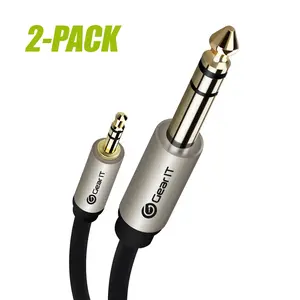 2-Pack 1/8" (3.5mm) Male to 1/4" (6.35mm) Male TRS Stereo Audio Cable