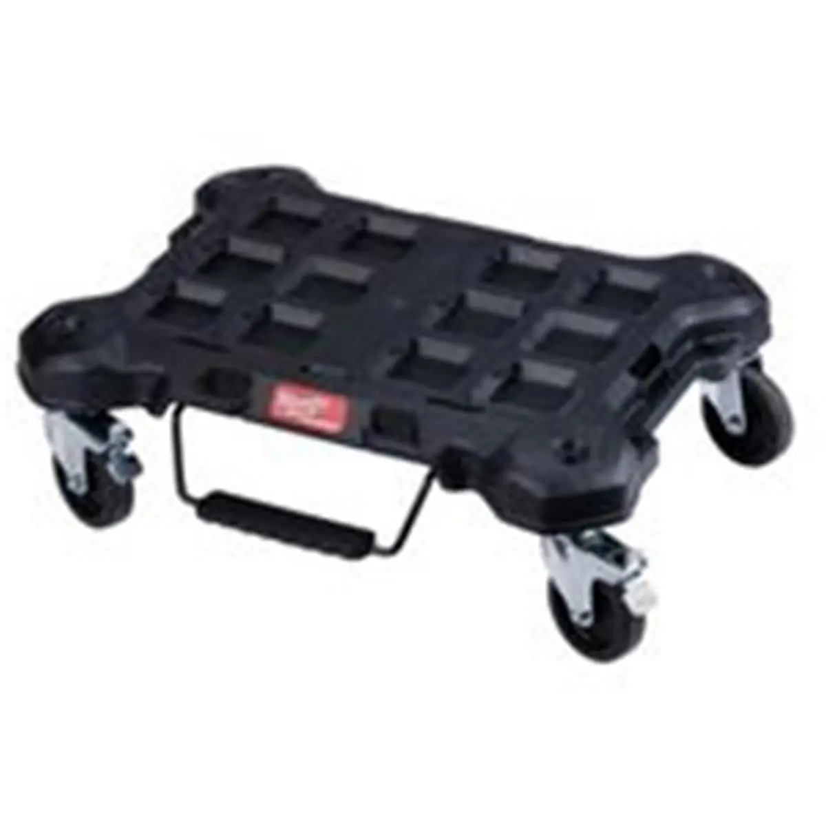 Milwaukee Tool Portable Tool Storage Packout Modular Dolly Utility Cart with Wheels - Black, 250 lbs Cap., Impact-Resistant Polymers, Quickstop Lever, Job Site Organizer for Loading/Unloading