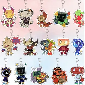 Dandy's World Keychains, Roblox Gifts, Gigi Razzle Dazzle Goob Brightney Scraps Keychain Backpack Accessories – Cute Acrylic Keychain Charms, Perfect Gift for Fans & Collectors