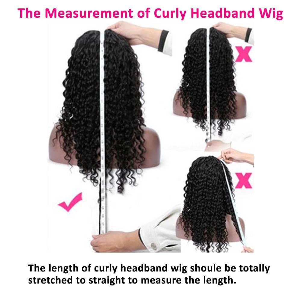 Kinky Curly Human Hair Headband Wig For Black Women 180% Density Glueless Brazilian Remy Jerry Curl Full Machine Made Hair Kinky Curly Human Hair Headband Wig For Black Women 180% Density Glueless Brazilian Remy Jerry Curl Full Machine Made Hair