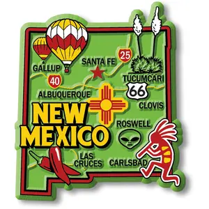 New Mexico Colorful State Magnet by Classic Magnets, 2.7" x 3.1"