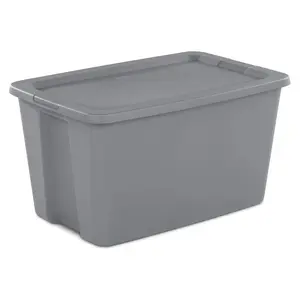 Extra Large 30 Gallon Storage Bin Stackable Container with Lid and Integrated Handles