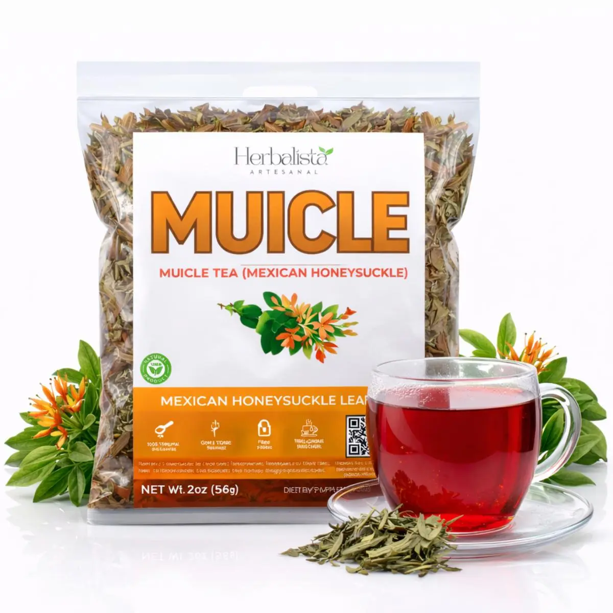 Viral 4oz (114g) Muicle (Sangre de Cristo) Herbal Tea  - Premium Mexican Honeysuckle Tea | 100% All-Natural Loose Leaf| Non-GMO Mexican Herbal Tea Wildcrafted.