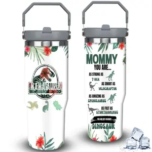 1pc 30oz Dinosaur Mamasaurus Tumbler with Lid, Insulated Travel Mug, Gift for Women Men, Ideal for Halloween, Independence Day, Memorial Birthday Gift, Coffee Cup, weird stuff