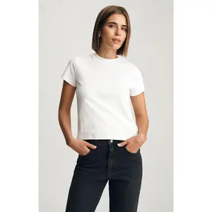 LAYLA RIBBED BABY T-SHIRT IN WHITE