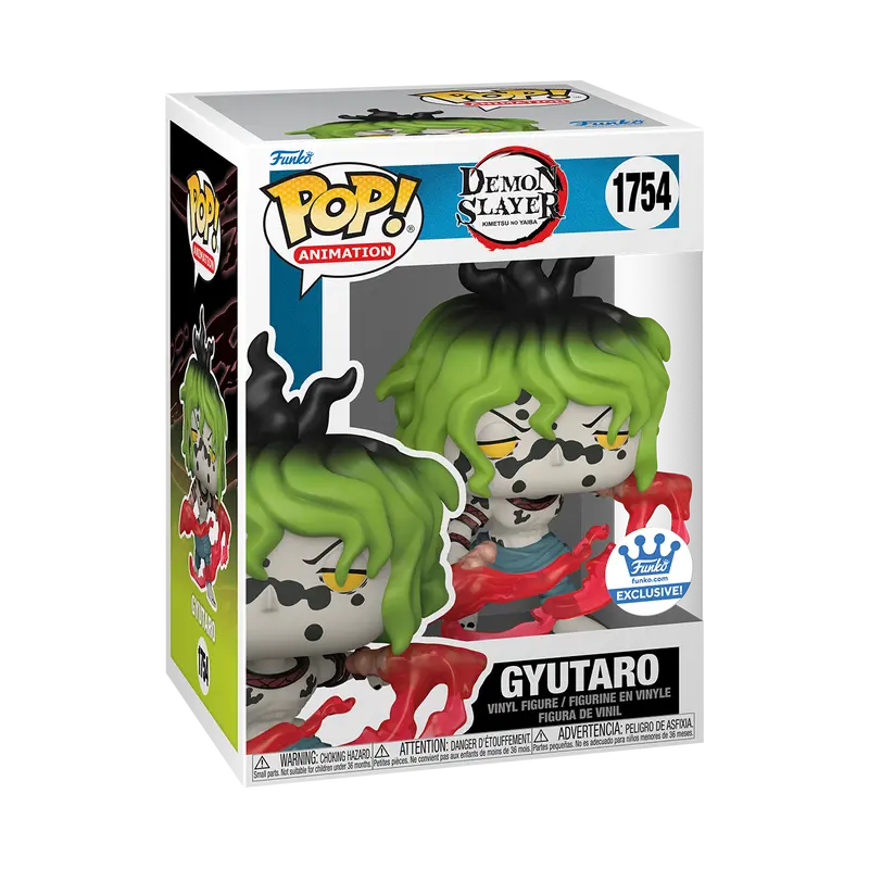 Funko Pop! Demon Slayer - Gyutaro (Blood Attack) #1754 Exclusive (Sticker may vary) Collectible Pop Vinyl Figure