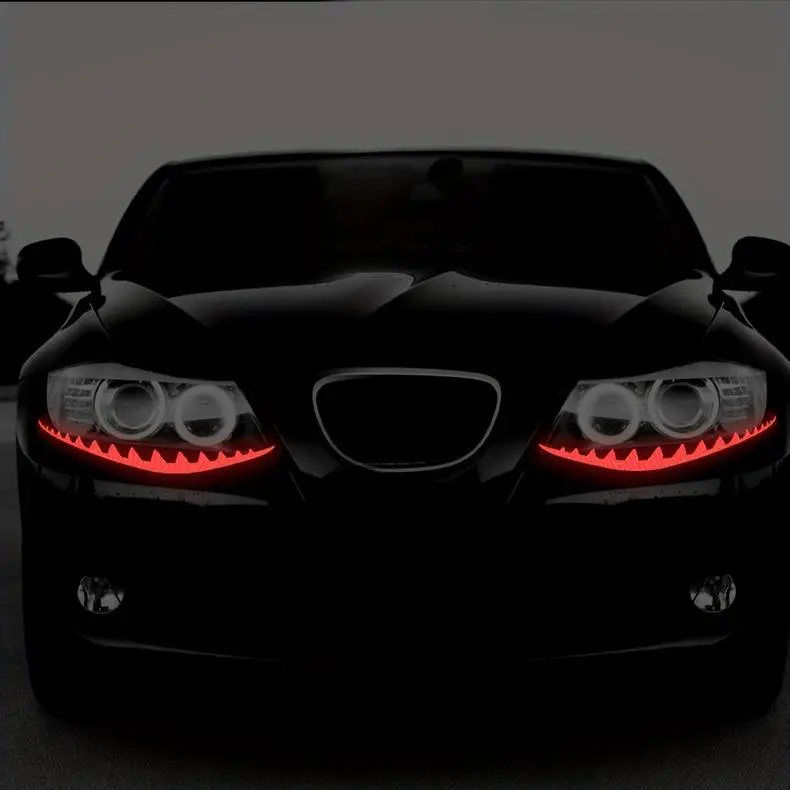 Shark Eye Eyeliner Car Headlight Reflective Vinyl Stickers 2-Pack for Enhanced Nighttime Visibility and Safety