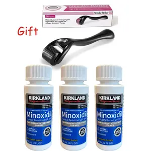 3pcs Kirkland Minoxidil Hair & Beard Growth Kit -Anti Hair Loss Treatment with Dropper &Derma Roller
