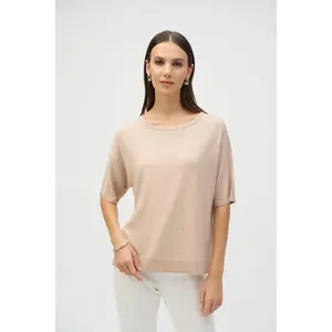 Joseph Ribkoff Sweater Knit Elbow Sleeve Pullover