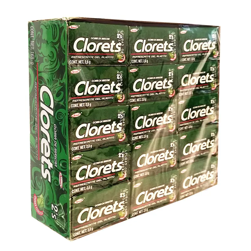 Clorets Mint Flavored Mexican Gum Candy Chicle 60 Pieces