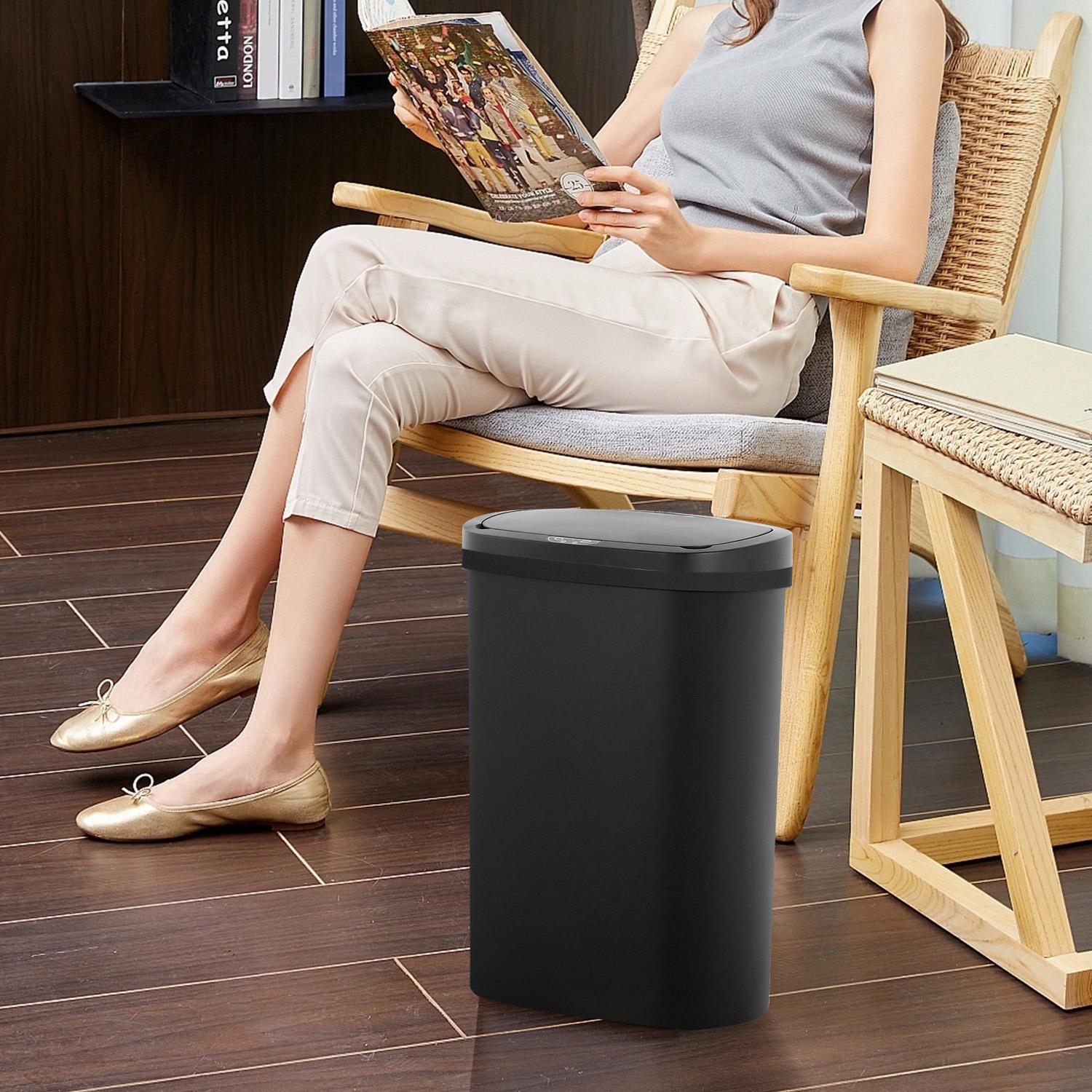 BestOffice 13 Gallon Automatic Trash Can with Lid Touch Free High-Capacity Motion Sensor for Kitchen Bedroom Bathroom Office Waterproof Durable PP Plastic Smart Sensing Technology Easy Cleaning Odor Control Energy-Saving Operation BestOffice 13 Gallon Automatic Trash Can with Lid Touch Free High-Capacity Motion Sensor for Kitchen Bedroom Bathroom Office Waterproof Durable PP Plastic Smart Sensing Technology Easy Cleaning Odor Control Energy-Saving Operation